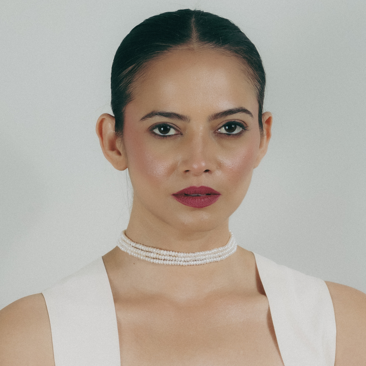 Gleam handcrafted pearl choker woven with traditional patwa technique
