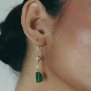 Greenstone Drop Earrings — view 2